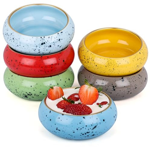 BELLE VOUS Set de Cuencos de Ceramica - 6x Bol para Aperitivos de 300 ml - Platos Bowls de Cocina de Colores - Tazones para Aperitivo Palomitas Arroz Cereales Tapas Pinchos
