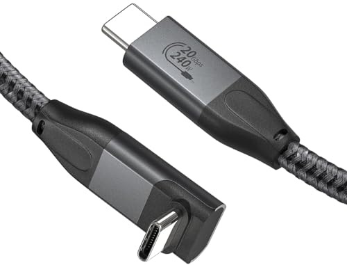 XAOSUN 20Gbps USB C Charger Cable 1.5M,240W USB3.2 Gen2x2 Data Cable 90 Degree Fast Charge,4K@60Hz USBC to C Video Cable for MacBook Pro,Samsung Galaxy S24/S23, Laptop,Steam Deck,Tablet, SSD,Monitor