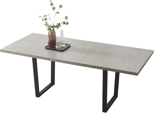 JIEXI Esstisch Mit 4-8 Stühlen Set, Esszimmertisch Ausziehbar, Tisch Esszimmer, Essgruppe Mit 4-8 Stühle, MDF-Platten Holztisch Geeignet Für Wohnzimmer, Küche(Tisch 130-170cm)