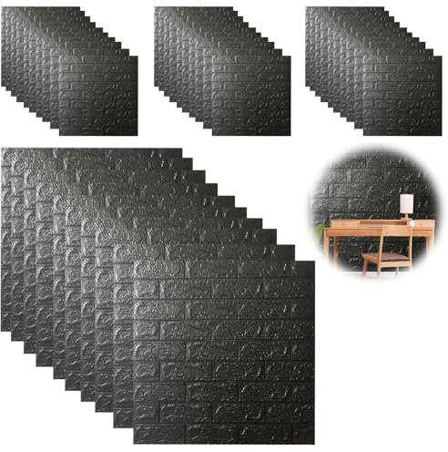 40 Piezas Papel de Pared Autoadhesivo, 38 ×35 cm Paneles Decorativos 3d, Autoadhesivo, Efecto Ladrillo de Piedra, Revestimiento de Paredes PVC, para Cocina, Dormitorio