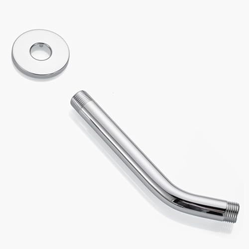 Shower Arm with Flange 10 Inch Shower Arm Extension Curved Forward Shower Head Extension Steel Shower Pipe Extension for Shower Head Hose Extension Arm Bath Accessory