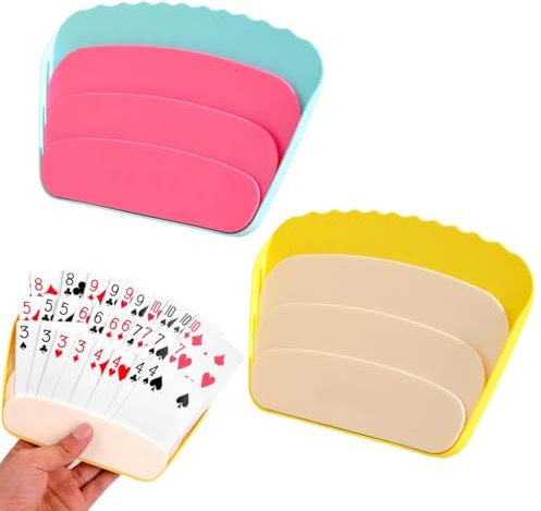 Soporte de Plástico para Juego de Cartas, 2 Piezas Sujeta Cartas Soporte Para Naipes Soportes Para Juego De Cartas Plastico Sujeta Cartas Naipes Para Niños Adultos Personas Mayores