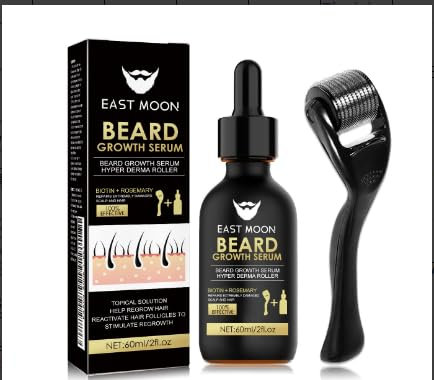 Tyafzzn Kit per la crescita della barba con rullo Dermaroller per barre, siero di olio per barba, barba, barba, baffi e crescita dei capelli, regalo per uomini