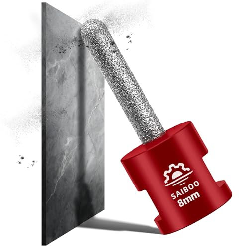 Fresa de Diamante 8mm Broca de Fresado para Baldosas para Agrandar dar Forma y Esmerilar Agujeros en Cerámica Azulejos Porcelana Mármol Granito Encimera de Piedra (M14 Rosca)