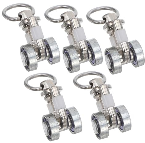TOPPERFUN 5piezas Rodillos Metalicos para Riel Cortina con Rodamiento Silencioso Ruedas Deslizantes para Cortinas Drapeados y Baño Fácil Instalación Uso Hogar