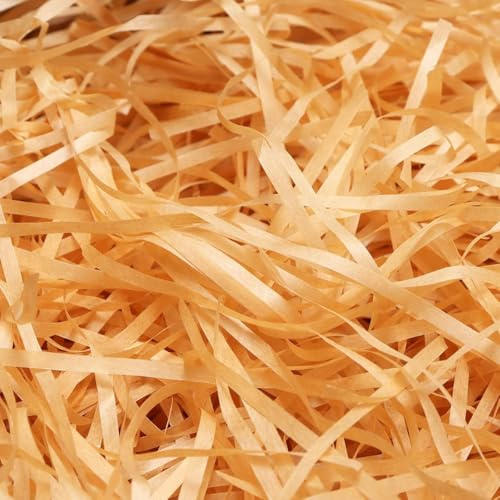 300g Easter Shredded Tissue Paper,Khaki Shredded Tissue Paper,Basket Grass Raffia Gift Filler Shreds for Gift Hamper Filling,Valentine's Day, Christmas, Birthday Gift Decorations, DIY Gift Packaging