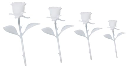 CLISPEED 4pcs Mini Rose Ornament Resin Crystal Glue 3D Handmade Rose Design Craft Set for DIY Decoration Home Table Office Art