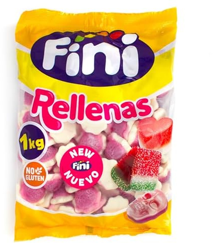 Golosinas Fresones con Nata | Caramelos de Goma Rellenos de Pectina | Dulces Sin Gluten y Sin Grasa | Ideal para Fiestas, Cumpleaños o Mesas Dulces | Bolsa Granel