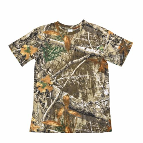 GB Realtree Edge Camouflage T-Shirt for Men | Oak Tree Camo Cotton Blend Shirt for Hunting, Outdoor Wear & Field Use | Lightweight Army Style Camo Top
