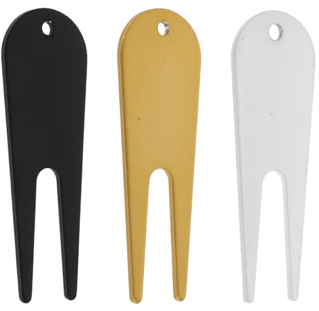 BESPORTBLE Forchetta per Riparazione Manto Erboso da Golf in Metallo Resistente 3 Pezzi Marcatore Palline Portatile Ergonomico per Manutenzione Green Golfista