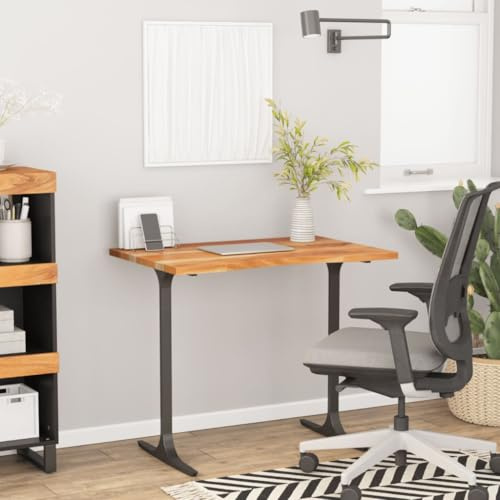 SooIarix Skrivbordsskiva 100 x 50 x 2,5 cm, rektangulär askakia, ergonomisk design för kontor och hem, robust bänkskiva