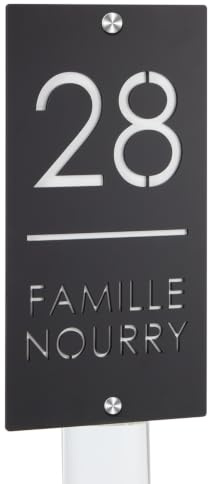 Placa Flotante 3D de Número de Casa para Exterior, Letrero Personalizado con Nombre de Calle, Diseño Moderno Láser Acrílico, Arte de Pared para Entrada y Jardín (Negro y Plata)