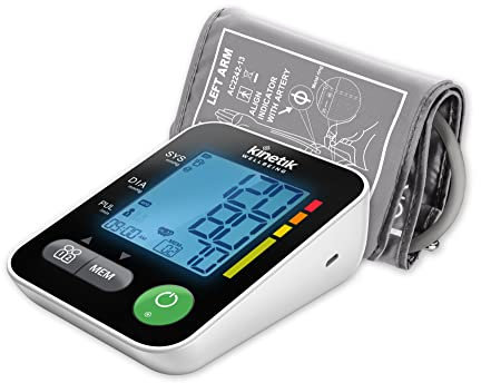 Kinetik Wellbeing Advanced Blood Pressure Monitor - Used by the NHS - Fully Automatic Upper Arm Blood Pressure Machine with Universal Cuff (22-42cm), Digital Sphygmomanometer Tester Kit