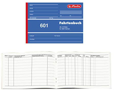 Herlitz Fahrtenbuch A6, 40 Blatt, 40 Stück