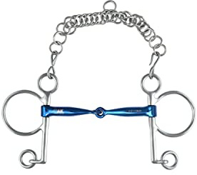 AK Pelham - Broca para montar a caballo (5,00 pulgadas, azul-plata)