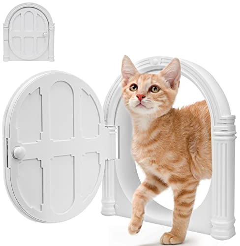 SlowTon Cat Door Interior Door - 9.4×10.8in No-Flap Kitty Door for Interior Door, Pet Doors for Small Cats up to 20 lbs,Easy DIY Setup,No Training Needed,Blocking Dog and Cat Litter Odors
