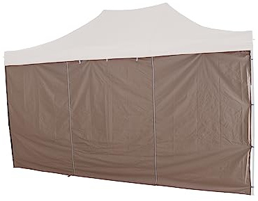Juego de 4 Paneles Laterales para Carpa Todoterreno, 3 x 4,5 m, Funda de poliéster de 160 g/m² con Revestimiento de Poliuretano, Color Gris Topo