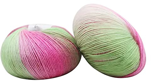 ISAKEN 2 stycken vävgarn virkgarn, ny ullblandning med färggradient, flerfärgad gradient virkgarn, handstickat virkat bomullsgarn för tröjhattar