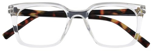 OPULIZE KOI Lesebrille - Große Rechteckige Brillenfassung - Durchsichtig - Sehhilfe für Damen, Herren - Federscharniere - R50-C - +1.00