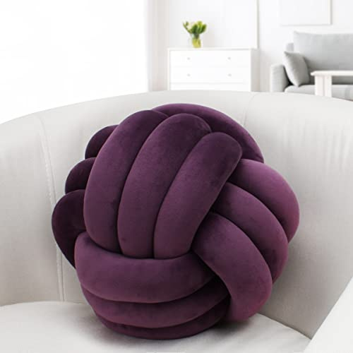 IIQI Cuscino a Nodo, fatto a mano Cuscino Divano per la decorazione domestica (Grape Violet 25,22-cm)