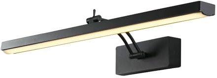 Licht-Erlebnisse LED Bilderlampe mit Schalter 60,5 cm lang Schwarz verstellbar 3000 K 570 lm warmweiß Jugendstil Aluminium Wandlampe Wohnzimmer Bilderleuchte