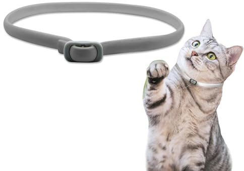 Collar Antipulgas Gatos, Ajustable Collar Antipulgas, Collar Antiparasitario Gatos, Repele Eficazmente Piojos, Pulgas, Parásitos, Adecuado para Gatitos, Gatos Medianos y Grandes, 48cm