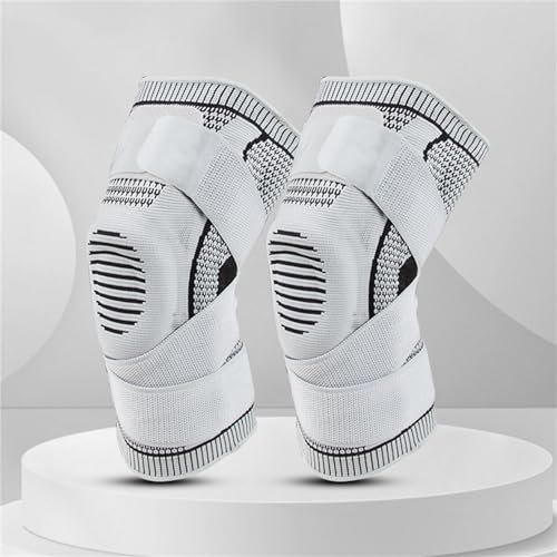 2PC Kniebandage für Herren und Damen - rutschfeste Knee Support Bandage Knie mit Kompression für Volleyball Training Kniebandage Arthrose Atmungsaktive Knieorthese für Sport (L, 65-80 kg)