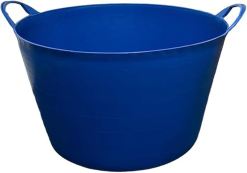 BLUE Plastic Flexi Tubs 65 Litre - Heavy Duty Flexible Storage Bucket - Multi Purpose Round Container Equestrian LARGE TUB -GARDEN -CONTAINER -FLEXIBLE STORAGE BUCKET