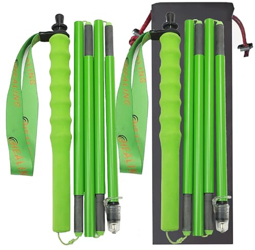 OKHEALING Bâtonnets de randonnée en fibre de carbone à haute résistance 1 paire, pliables en 5 sections, légers et robustes, adaptés pour la randonnée, la randonnée et l'alpinisme
