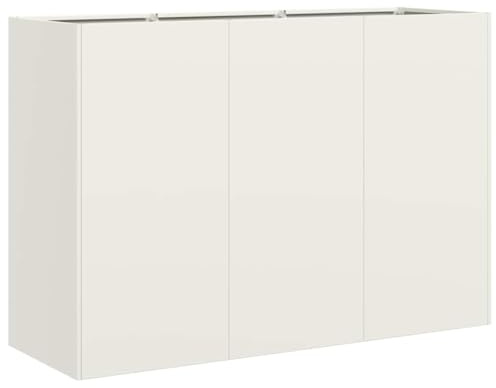 vidaXL Pflanzkübel Weiß 120x40x80 cm Kaltgewalzter Stahl, Pflanzschale, Garten-Garten-Pflanzkübel, Outdoor-Pflanzgefäß, Hochbeet, Pflanzgefäß