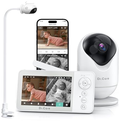 Dr. Care VistaView Lite RB Vigilabebés WiFi con Soporte Clip – Pantalla 4 720P, Cámara 1080P, Control App, Alertas Movimiento, Batería 2500mAh extraíble, Visión Nocturna HD, Multiusuario