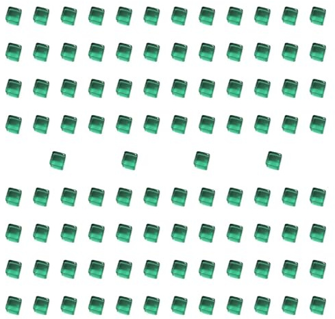 MetieFasia 100 Pezzi di Cubi Acrilici, Blocchi di Gioco Da Tavolo, Dadi Vuoti a Sei Facce Da 1 Cm, Giocattoli di Allenamento Sensoriale per L'immaginazione P, Verde, Taglia unica bambino