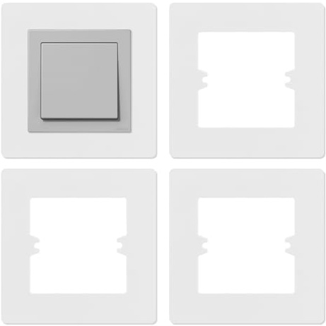 SYEYCW 4 Pcs Light Switch Surround, Single Light Switchs Surround Cover Plates, Electrical Plug Socket Wall Cover Decorate, Plastic Protector, for Light Switch Protection Against Dirt and Fingerprints