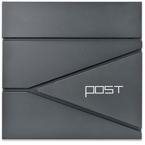 Verda Briefkasten mit Zeitungsfach, Postkasten Designer Wandbriefkasten mit Edelstahl, Schloss unter dem Deckel versteckt, 2X Schlüssel Zeitungsrolle, modern, personalisiert, UV-Druck (SN3696-1)