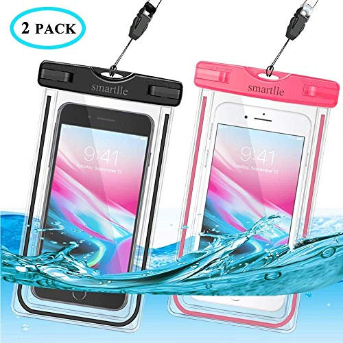 smartlle wasserdichte Handyhülle 2 Stücke, Handy Hülle Wasserdicht Tasche Beutel, Staubdichte Schutzhülle für iPhone 12 11 X XR XS MAX,8/7/6s Plus,6 5 5c 5s,Galaxy S21 S20 S10 S9 S8 S5 S7 S6 Edge
