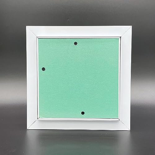 AirTech-UK Plasterboard Aluminium Access Panel Inspection Hatch - Ideal for Walls and Ceilings - Detachable Hinged Push Lock Door with White Powder Coated Aluminium Frame (300mm X 300mm)