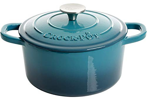 Crock-Pot Artisan Round Enameled Cast Iron Dutch Oven, 3-Quart, Gradient Teal