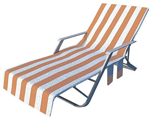 Sun Lounger Handtuch mit Taschen, Beach Lounge Stuhlbezug Microfaser Weich, hochwertige Qualität, saugfähig, für Schwimmbad, Garten, Sonnenbaden, Sauna, Sommer, Hotel, Urlaub (Gelb)