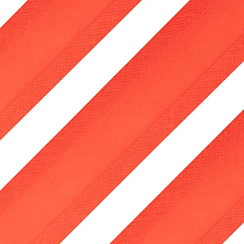 Realm Bias Binding Tape, Cotton, 1 Inch / 25mm - 5 Metres (Orange)