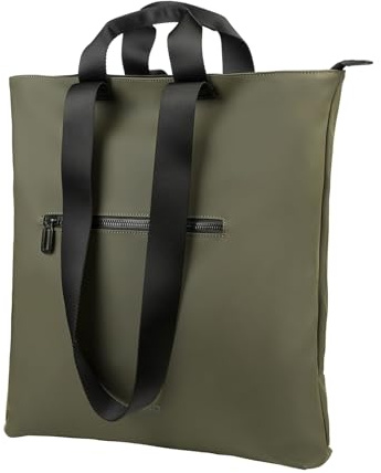 Tucano Gummi, Shopper av gummerat tyg med dubbla handtag för bärbara datorer upp till 14 tum, för män och kvinnor., Militärgrön, Laptop 14