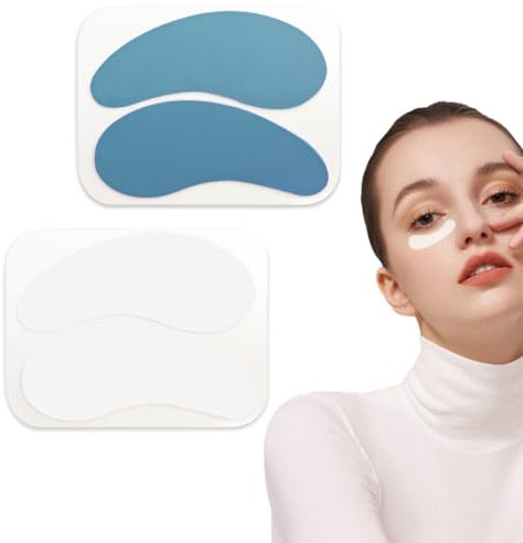 KSJEHW 4 Pezzi Maschera per Gli Occhi in Gel, per Alleviare L'affaticamento delle Occhiaie Tampone per Il Raffreddamento degli Occhi Riutilizzabile Benda(Bianco, Blu