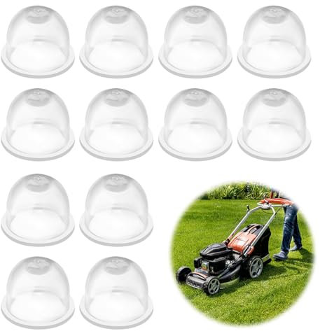 12 Pièces Pompe D'amorce, Blanche Tasse d'huile de Carburateur pour Tondeuse, Transparente Carburateur, pour Tondeuse, Débroussailleuse, Scie à Essence, Tronçonneuse
