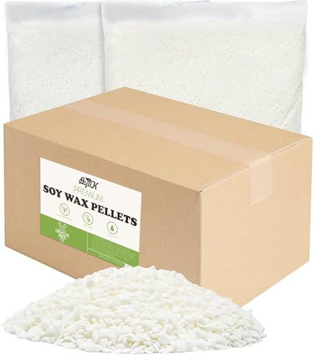 BOYUJK sojavax för ljus som häller 10 kg – 100 % naturligt, biologiskt ljusvax av soja utan tillsatser – låg smältpunkt 55–70 °C – ofarligt och rent (10 kg)