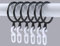 yixiaoboda 22 Pack Curtain Rings and Hooks, 30mm Metal Drapery Hanging Rings & 22pcs Curtain Hooks Plastic White for Curtains and Rods, Drape Sliding Eyelet Rings(Black, 22 Pack)
