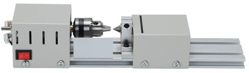 CROWNSHOP 6 in 1 DIY Mini Metal Lathe Multi Metal Lathe Making Drilling Milling Machine for Engraving and Grinding of Wood Stone