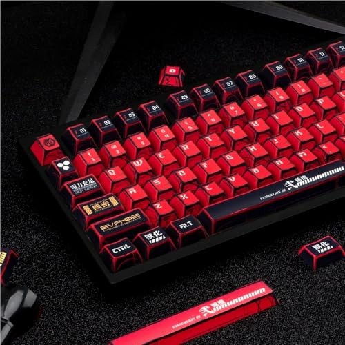 Touches De Clavier Mécaniques PBT À Profil Cherry, Style Manga Japonais, Inspirées De La Bande Dessinée EVA(EVA-02)