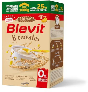 Blevit Superfibra 8 Cereales Ahorro | 1kg | Papilla para Bebé desde los 5 Meses con Vitaminas, Minerales y Fibra