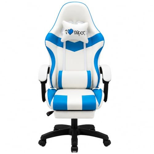 MENKËLL - Sedia Gaming Ergonomica I Love Napoli Reclinabile con Cuscini Schienale 90°-135°, altezza regolabile, rotazione 360°, supporto lombare, poggiapiedi, cuscino collo, ruote, gaming e ufficio