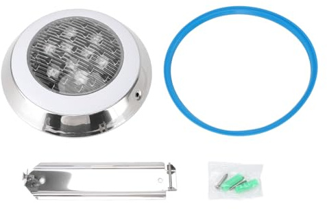 Arythia Poollampa, 6000K LED Poolbelysning 24V Vit, Vattentät Undervattensbelysning Pool Väggmonterad, för Damm, Fontänbelysning och Trädgårdsdekor (12w)