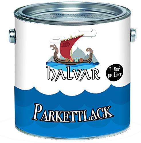 Halvar skandinavischer Parkettlack Treppenlack Parkettpflege farblos glänzend & seidenmatt Holzversiegelung (Glänzend, 1 L)